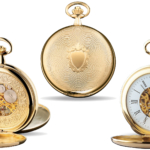Taschenuhr mit sichtbarem Uhrwerk vergoldet